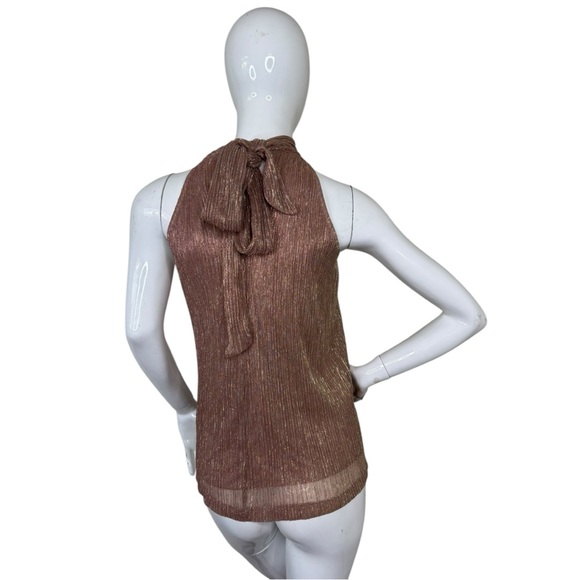 NWT Metallic sparkly holiday party Elegant Brown pink gold bold sexy Halter XL - Picture 12 of 15